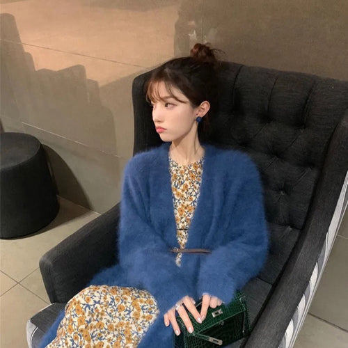 Ammy Faux Mink Long Cardigan