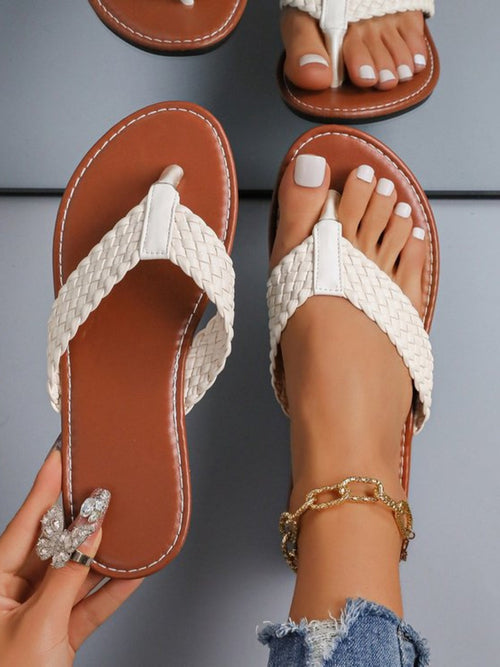Braided Toe Post Show Flat Sandals